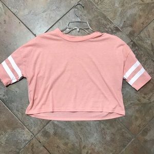 PINK VARSITY CROP TOP